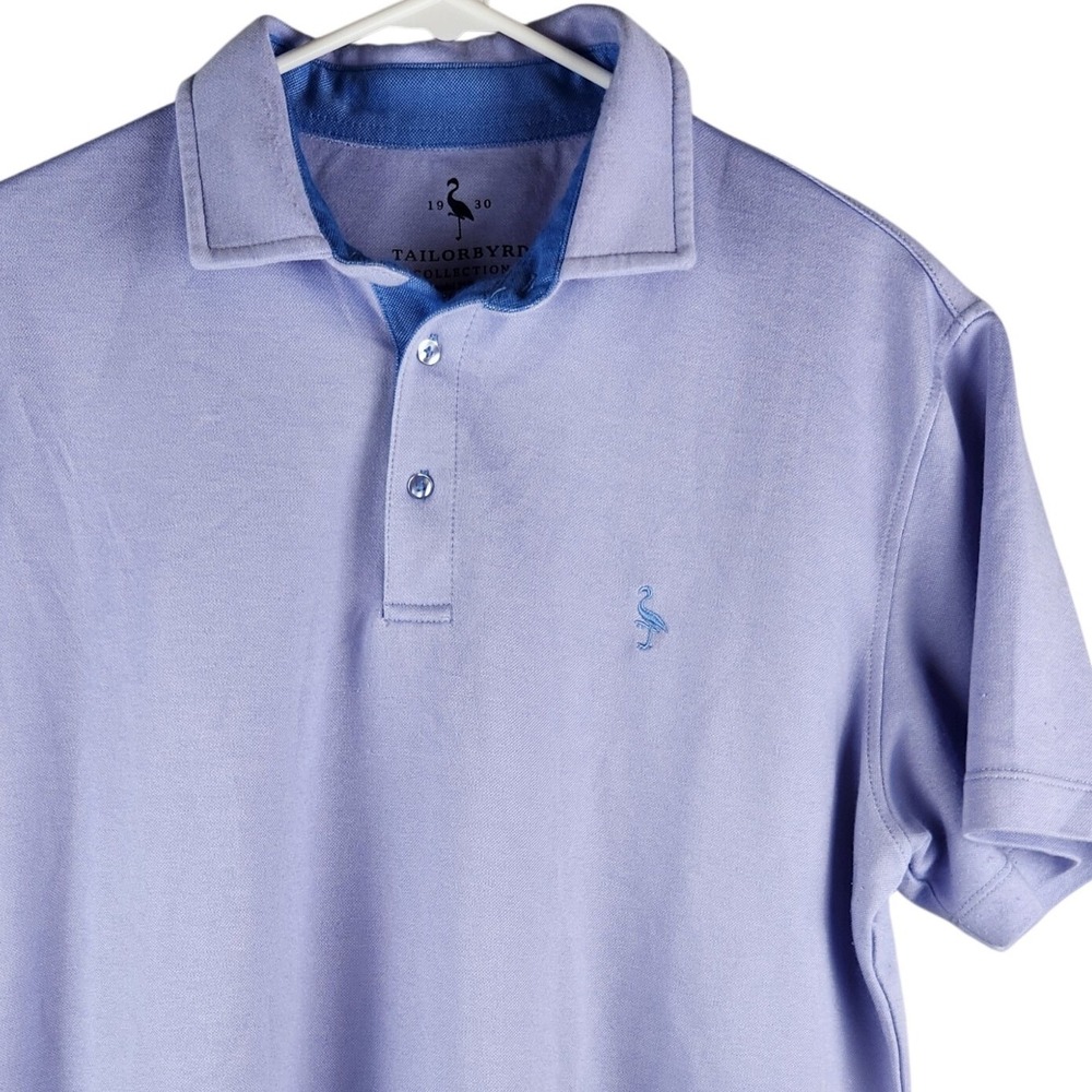 Tailorbyrd Collection Mens Large Polo Shirt Purple Modal Blend Short Sleeve Logo